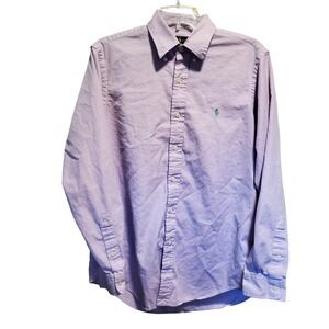 Ralph Lauren Button Down Shirt Lav Purple Long Sleeve Polo Pony Logo Mens Medium
